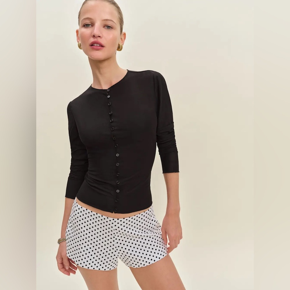 Reformation Val Knit Cardigan Black - Size L